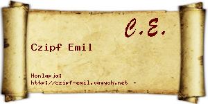 Czipf Emil névjegykártya